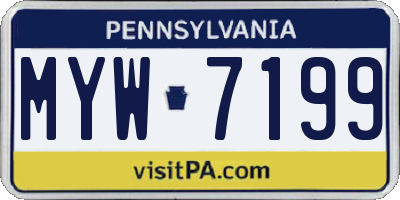 PA license plate MYW7199