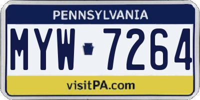 PA license plate MYW7264