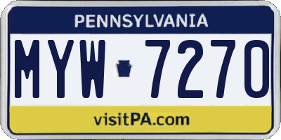 PA license plate MYW7270