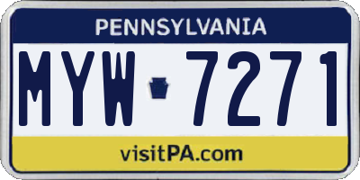 PA license plate MYW7271