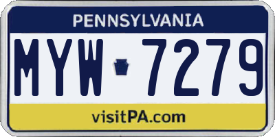 PA license plate MYW7279