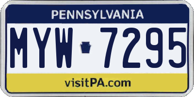 PA license plate MYW7295