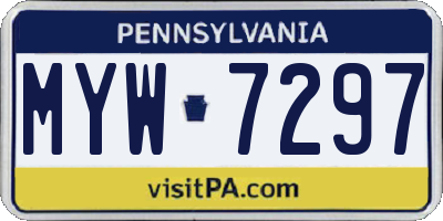 PA license plate MYW7297