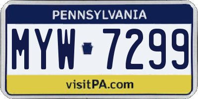 PA license plate MYW7299