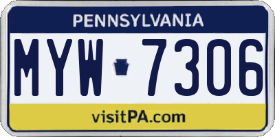 PA license plate MYW7306