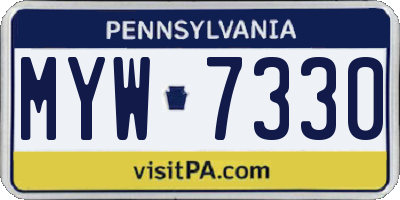 PA license plate MYW7330