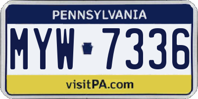 PA license plate MYW7336