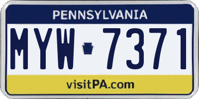 PA license plate MYW7371