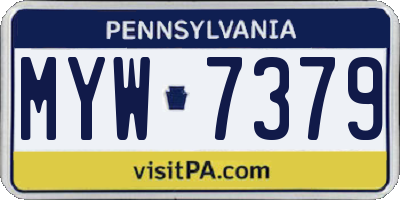 PA license plate MYW7379