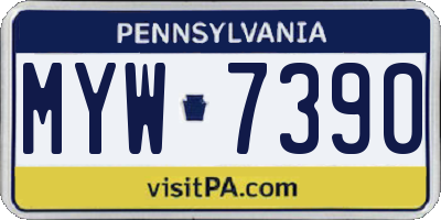 PA license plate MYW7390