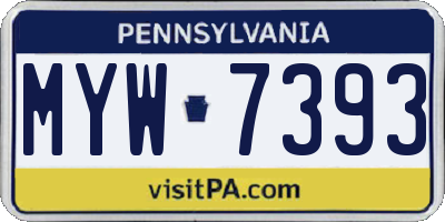 PA license plate MYW7393