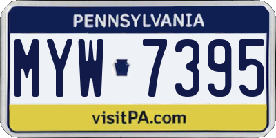 PA license plate MYW7395