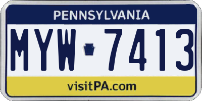 PA license plate MYW7413