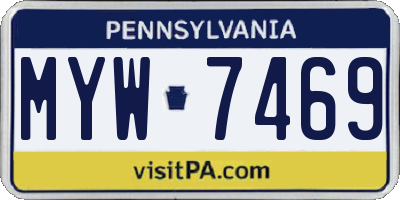 PA license plate MYW7469