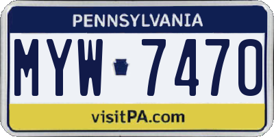 PA license plate MYW7470