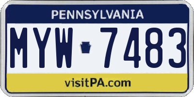 PA license plate MYW7483