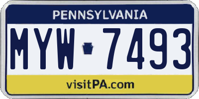 PA license plate MYW7493