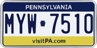 PA license plate MYW7510