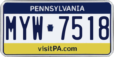 PA license plate MYW7518