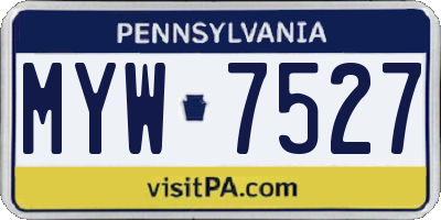 PA license plate MYW7527