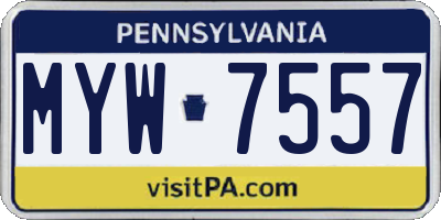 PA license plate MYW7557