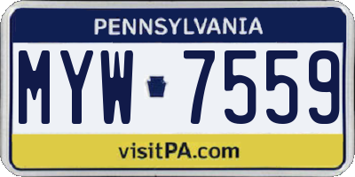 PA license plate MYW7559