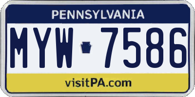 PA license plate MYW7586
