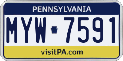 PA license plate MYW7591