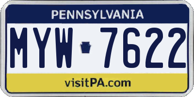 PA license plate MYW7622