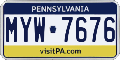 PA license plate MYW7676