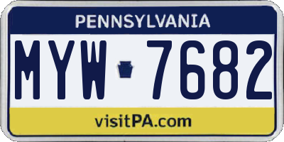 PA license plate MYW7682