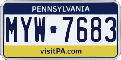 PA license plate MYW7683
