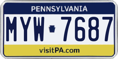 PA license plate MYW7687