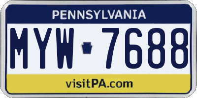 PA license plate MYW7688