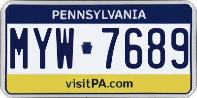 PA license plate MYW7689