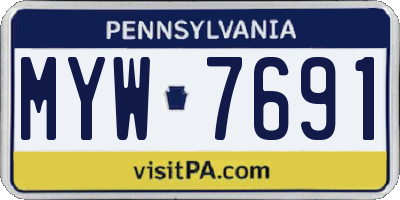 PA license plate MYW7691