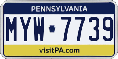 PA license plate MYW7739