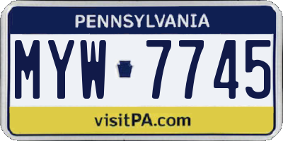 PA license plate MYW7745