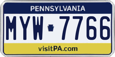 PA license plate MYW7766