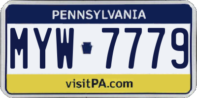 PA license plate MYW7779