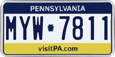PA license plate MYW7811