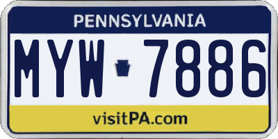 PA license plate MYW7886