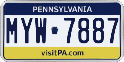 PA license plate MYW7887