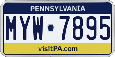 PA license plate MYW7895