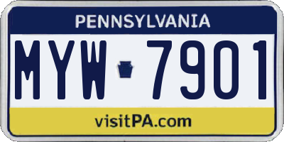 PA license plate MYW7901
