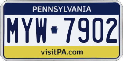 PA license plate MYW7902