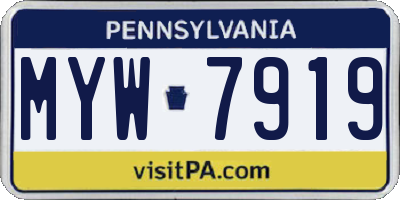 PA license plate MYW7919