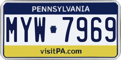 PA license plate MYW7969