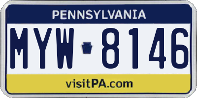 PA license plate MYW8146