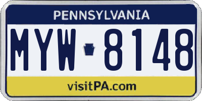 PA license plate MYW8148